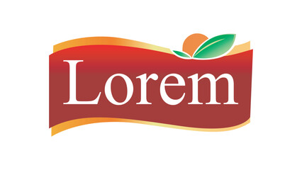 RED oval shape Vector Food company logo design template ideal for agriculture, organic food, grocery, natural harvest, baby food, cookies, cereals.