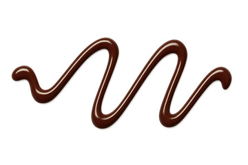 Chocolate sauce drizzle creating liquid swirl pattern