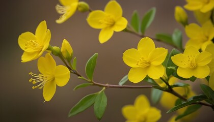 closeup of yellow winter jasmine flower