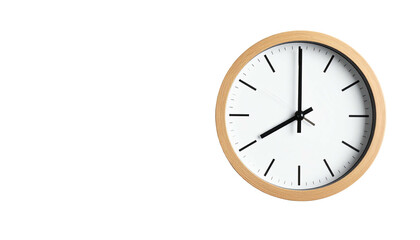 Round clock shows 800, light wood trim, dark background