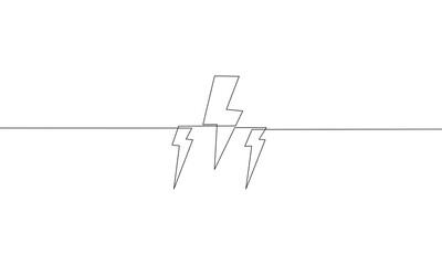 Continuous line drawing of Thunder isolate on transparent background.