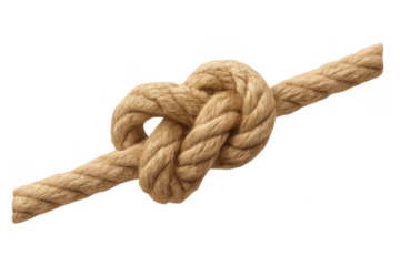 Strong rope knot creating secure connection concept