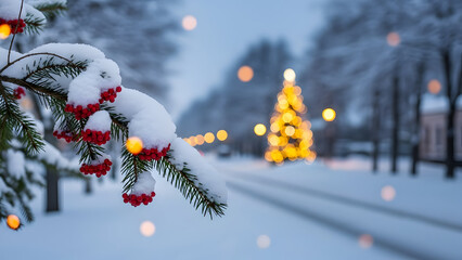 snow covered branches