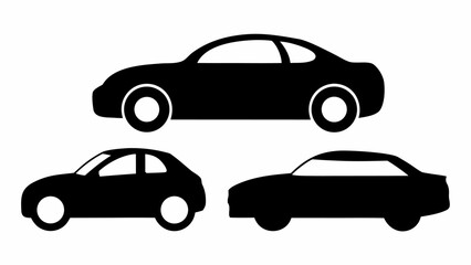 Fototapeta premium Modern cars in sleek silhouettes for design and transportation concepts