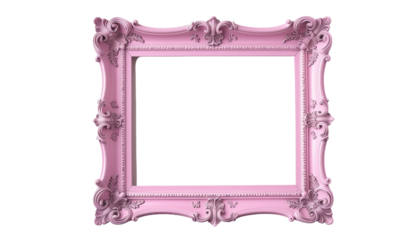 Ornate pink frame with detailed flourishes and scrollwork