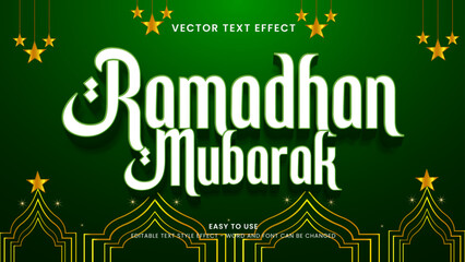 ramadhan mubarak editable text effect 3d vector