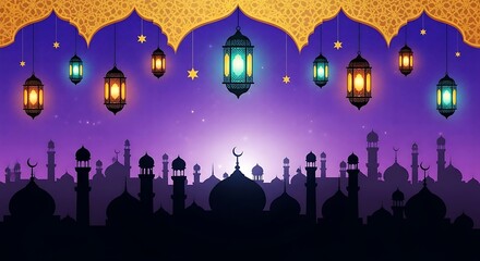 abstract blue Ramadan background