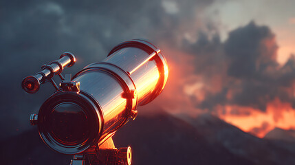 A glowing telescope looking into the future, reflecting an inspiring outlook. (2)