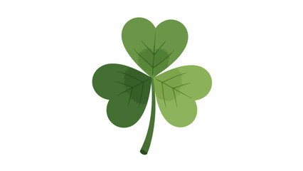 A simple, stylized illustration of a green shamrock with three heart-shaped leaves and a stem.