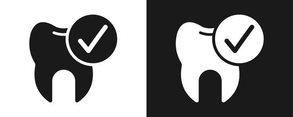 Oral Hygiene Icon Set Glyph In White And Black Background