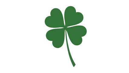 A simple, stylized green four-leaf clover on a white background.