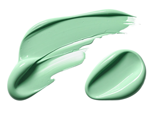 Mint green cream smear