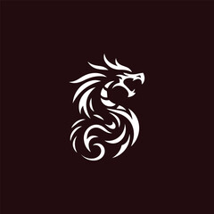 Naklejka premium Tribal Dragon Logo