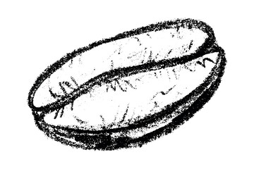 Fototapeta premium Hand drawn fresh roasted coffee bean Arabica robusta seed doodle Single element for print, web, design, decor