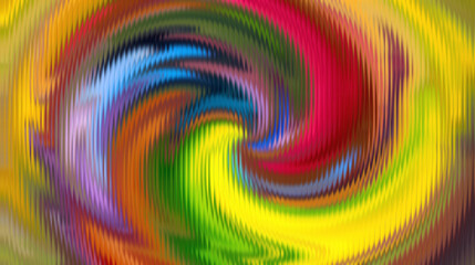 A vibrant abstract swirl of multiple colors with a textured, pixelated effect, creating a dynamic and energetic visual.