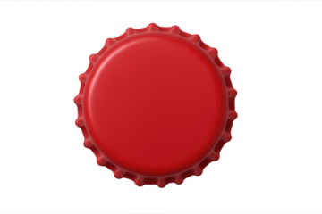 Red metal bottle crown cap 3d illustration