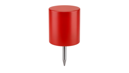 Red Pushpin on Transparent Background