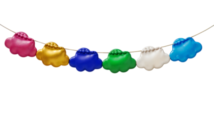 Colorful 3D Cloud Garland for Festive Decorations