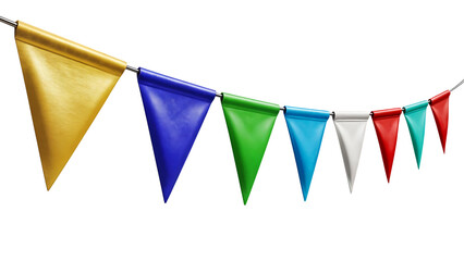 Fototapeta premium Vibrant Triangular Party Banners on Transparent Background