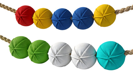 Colorful Fabric Balls Strung on Rope Decoration