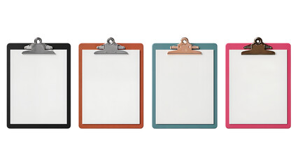 Collection of Colorful Blank Clipboards for Office and School