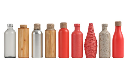 Assortment of various empty bottles and decorative containers