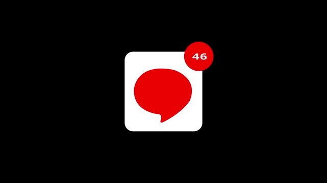 SMS icon animation with dark background.Containing e-mail, phone, address, customer service, call, website and more animation.