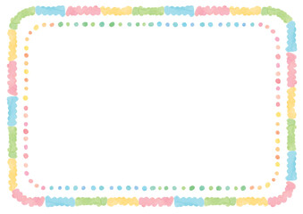 カラフルな水彩風のかわいい飾りフレーム