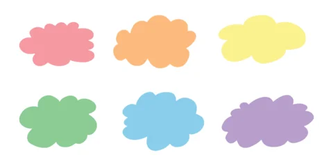 Gardinen Wolken Nahtlos Set of hand drawn speech bubble Blank empty message box Textbox frame for banners, price tags, stickers, design  © Daria Shane