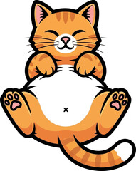 Cute Orange Tabby Cat Vector Illustration Adorable Feline Character for Playful Designs © Syam Artwork