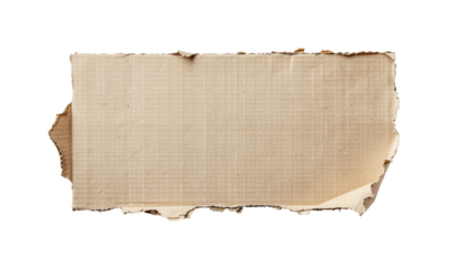 Burnt, torn cardboard rectangle on black