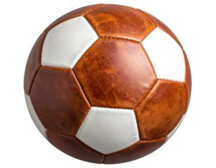 Vintage leather sphere with classic hexagonal panels
