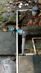 Outdoor Water Tap and PVC Pipe System