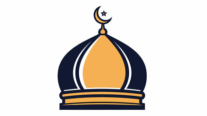 Fototapeta premium Islamic Mosque Dome with Crescent Moon Symbol