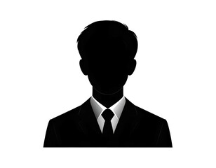 Silhouetted figure in sharp suit and tie, mystery, darkness