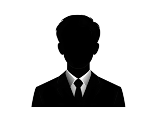 Silhouetted figure in sharp suit and tie, mystery, darkness