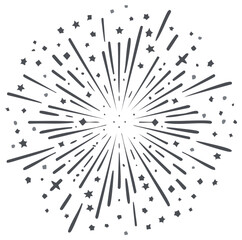 Obraz premium Abstract burst of lines and stars radiates from a central point creating a festive starburst explosion effect