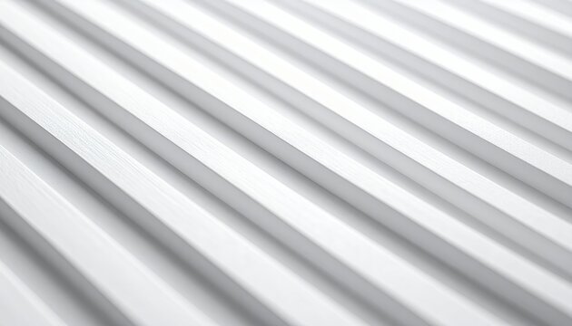Abstract White Corrugated Metal Surface with Diagonal Lines and Shadows.