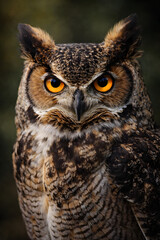 Obraz premium Close Up Portrait of an Owl with Intense Eyes in Natural Light