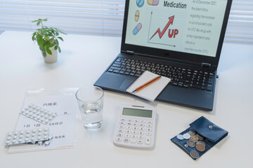 物価高による薬の値上がりと家計への負担イメージ