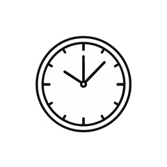 Simple clock face time 8 o'clock monochrome design.