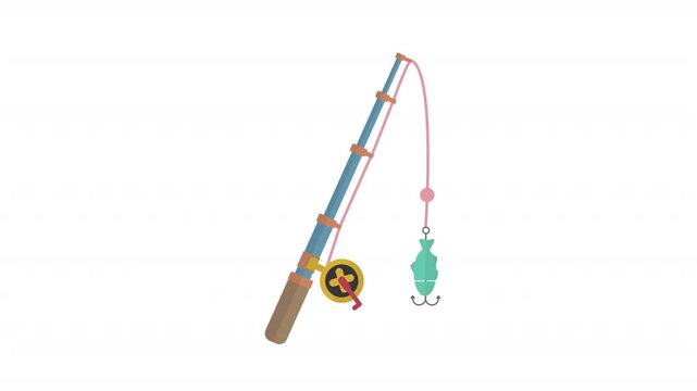 Fishing rod 3d plastic style vector