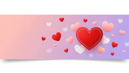 Vibrant heart shapes in pastel colors for love and romance