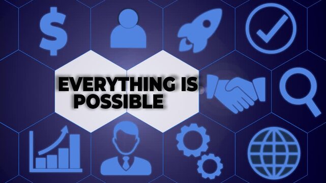 Writing note showing Everything Is Possible. Business concept for Any outcome could occur Anything can happen Female human wear formal work suit presenting smart device