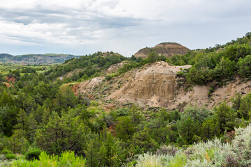 Eroded soil in wilderness of North Dakota, USA