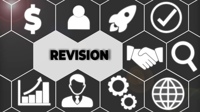 Conceptual hand writing showing Revision. Concept meaning action of revising over someone like auditing or accounting Female human wear formal work suit presenting smart device