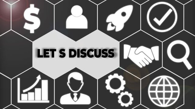 Conceptual hand writing showing Let S Discuss. Concept meaning asking someone to talk about something with demonstrating or showing