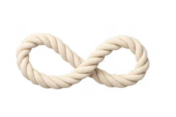 Rope forming an infinity symbol on transparent background