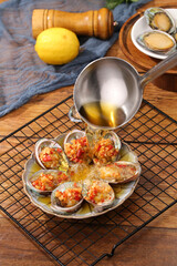 Steamed Korean Abalone with Garlic and Chili - Traditional Style