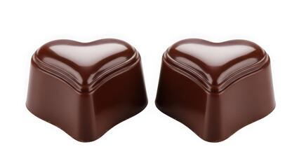Obraz premium Gourmet heart shaped dark and milk chocolate candies isolated on white background make a delicious sweet snack or tasty gift of sugar-filled cocoa confection for someone you love on a Transparent Bac